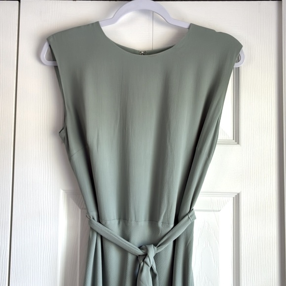 Ralph Lauren Sage Green Midi Dress Size 6 Tie Waist NWT - Picture 1 of 16